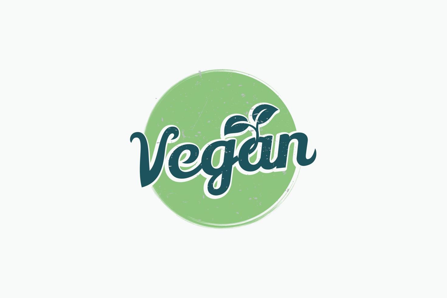 logo végétalien avec une combinaison de lettrage végétalien, de cercle et de feuilles pour toute entreprise, en particulier les restaurants, les cafés, les magasins, etc. vecteur