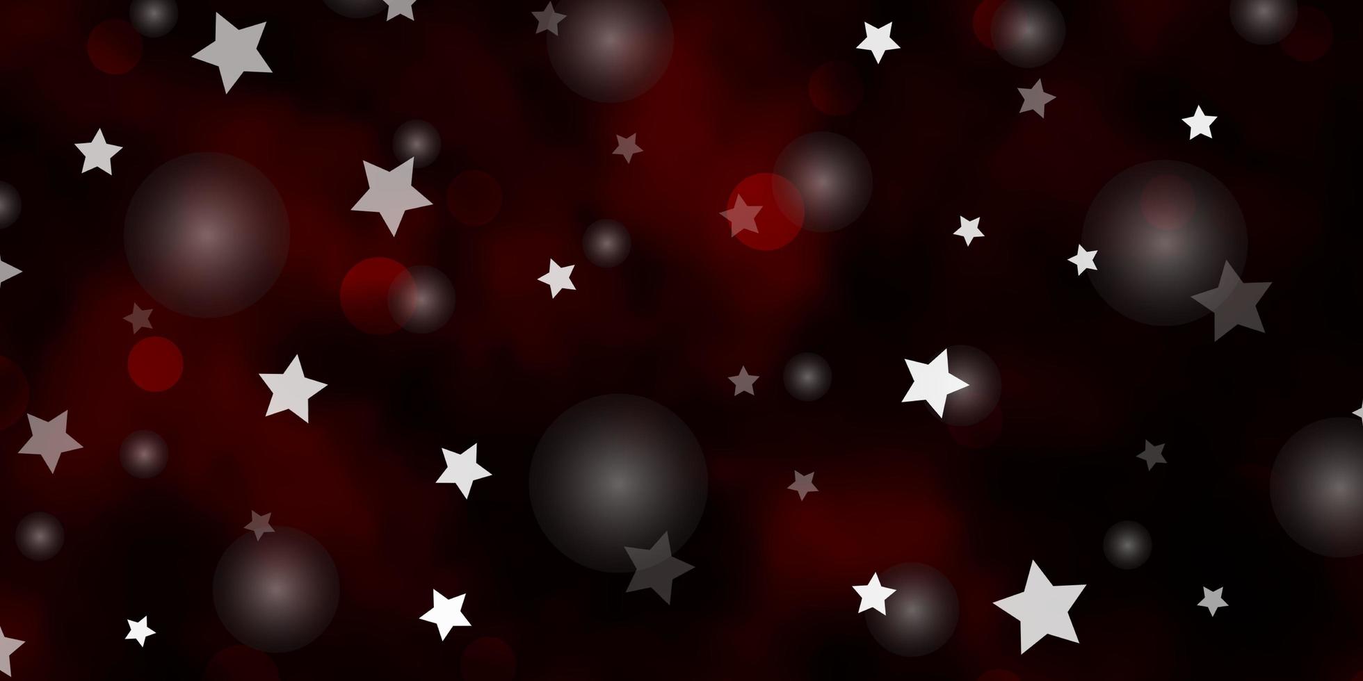 texture de vecteur rouge foncé avec des cercles, des étoiles.