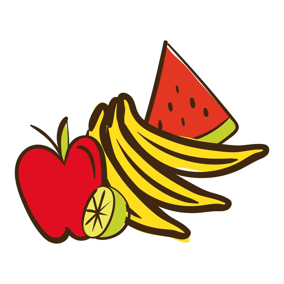 icône de style plat de fruits frais vecteur