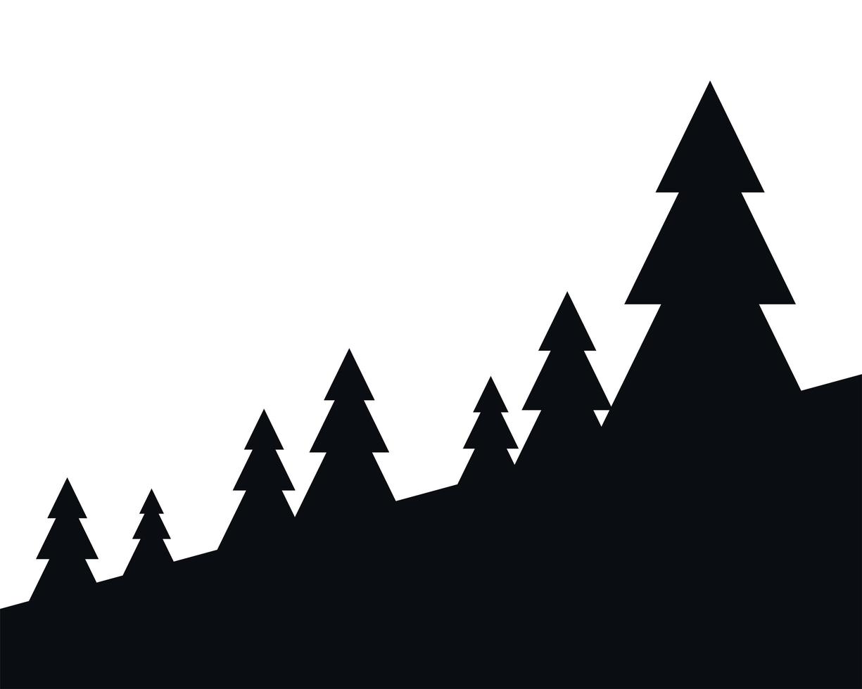 conception de vecteur de paysage silhouette de pins