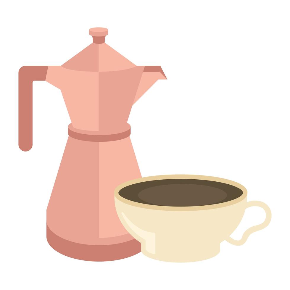 conception de vecteur de tasse et pot de café