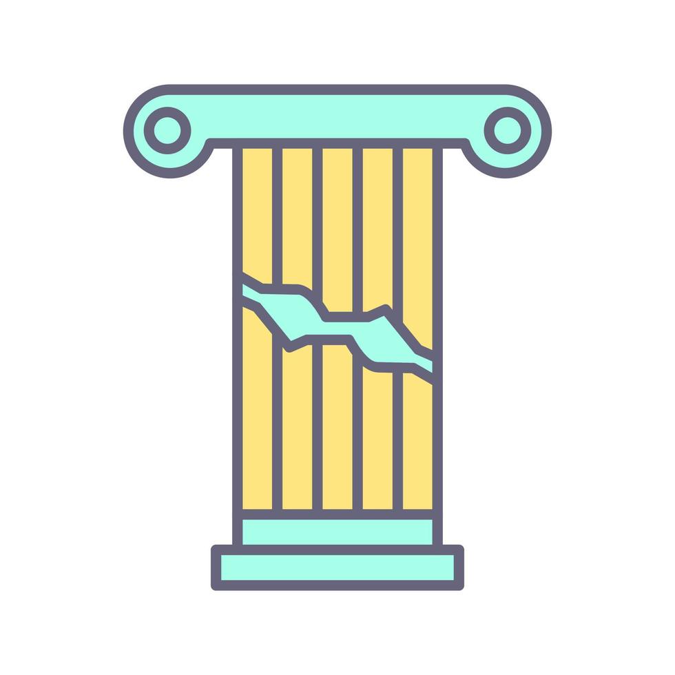 icône de vecteur de pilier cassé