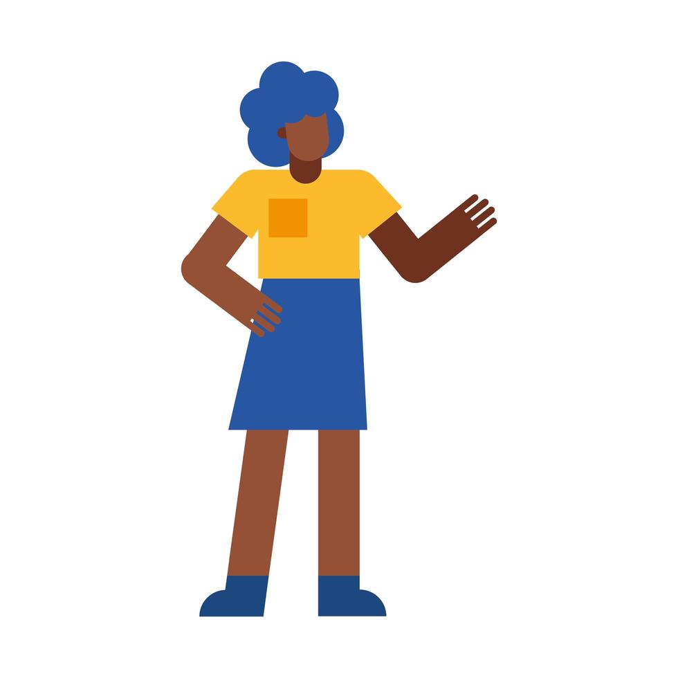 conception de vecteur de dessin animé femme noire