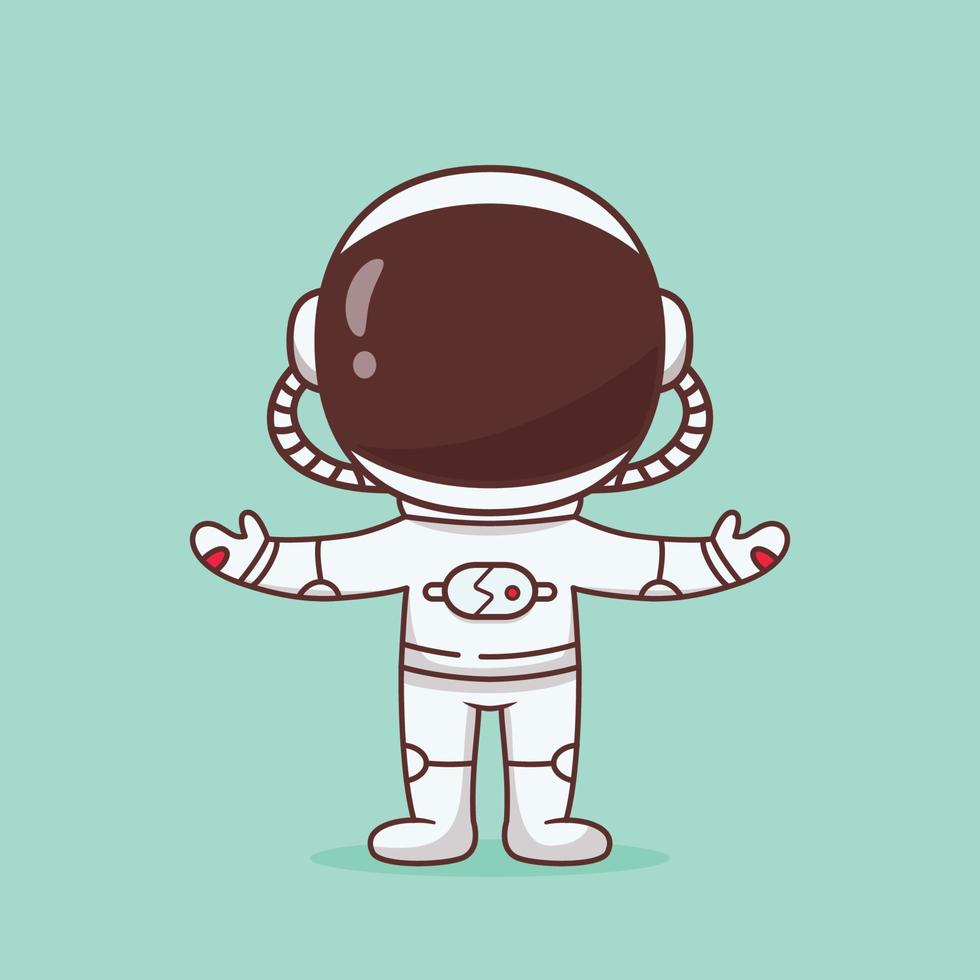 astronaute mignon agitant la main vector illustration de dessin animé