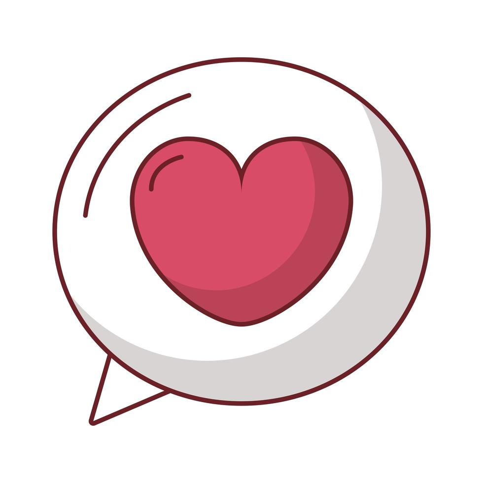 bulle de dialogue joyeux saint valentin avec icône coeur vecteur