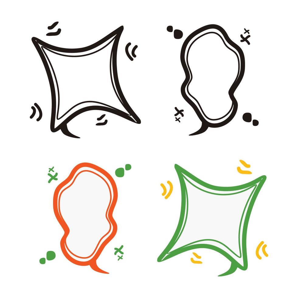 bulles colorées de différentes formes, icônes de thème de conception de bande dessinée. illustration vectorielle vecteur