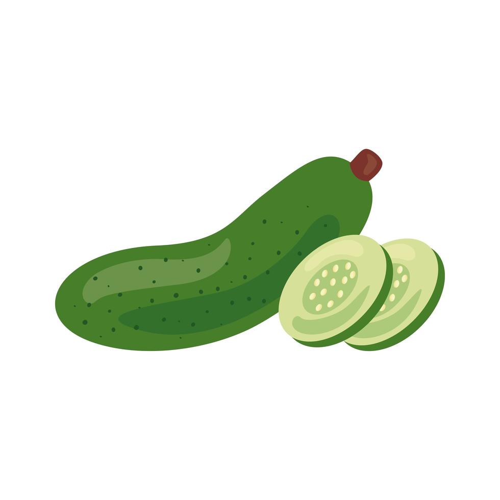 icône de nourriture saine légume concombre frais vecteur