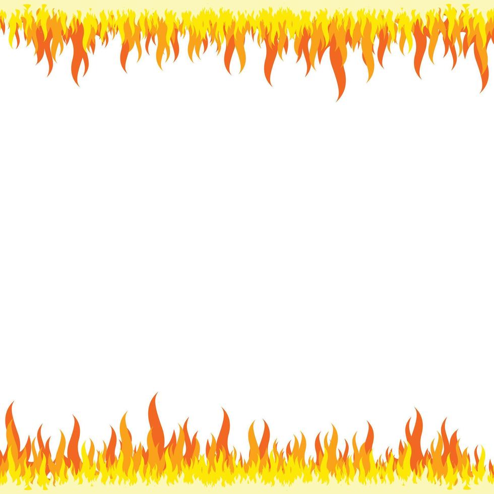 boder effet flammes, cadre avec fond blanc vecteur