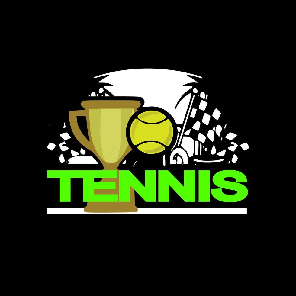 conception d'icône de logo de tennis, modèle d'insigne de sport. illustration vectorielle vecteur