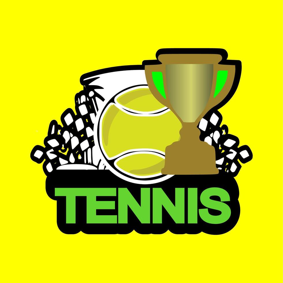 conception d'icône de logo de tennis, modèle d'insigne de sport. illustration vectorielle vecteur