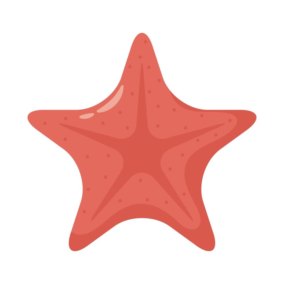 icône de style plat animal étoile de mer vecteur