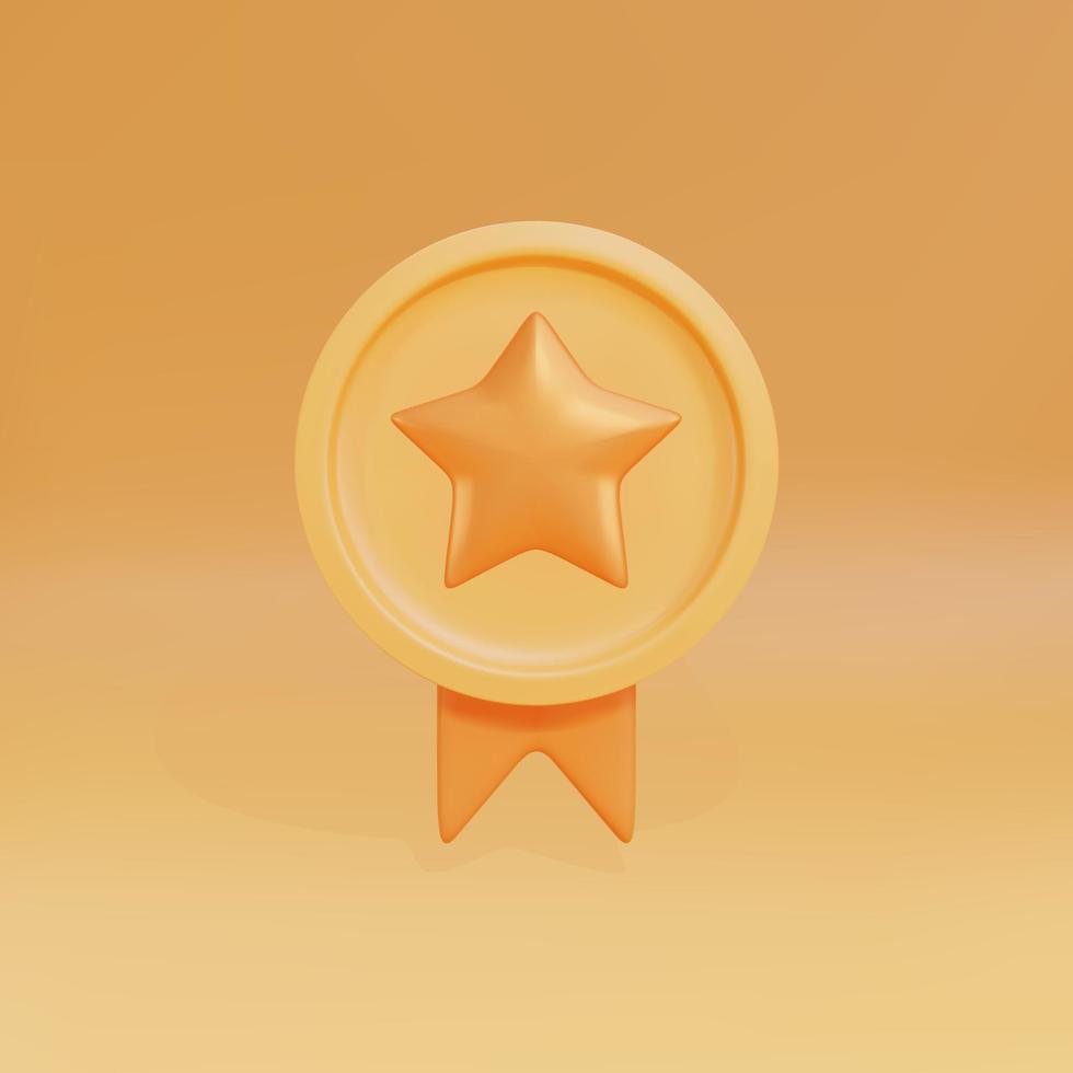 Pièce d'or 3d avec icône étoile, label de garantie de qualité supérieure. illustration vectorielle. vecteur