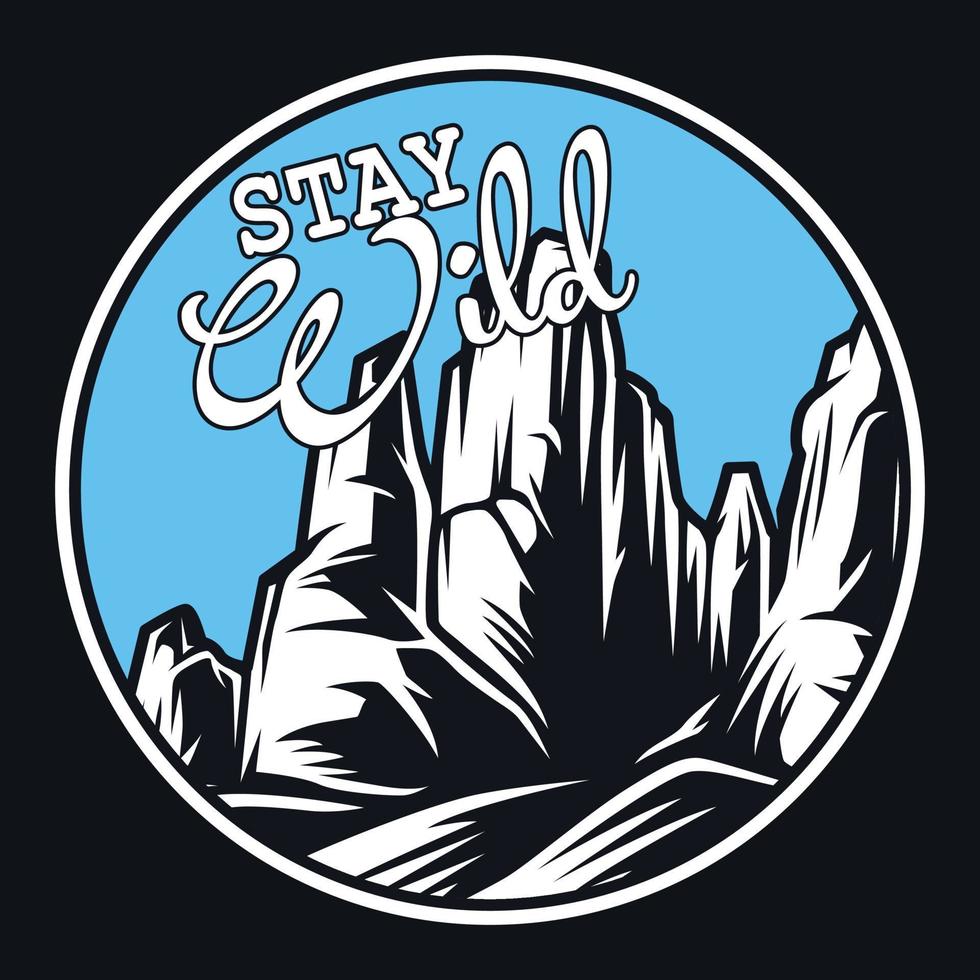 montagne aventure en plein air étiquette vector illustration rétro vintage badge autocollant et t-shirt design