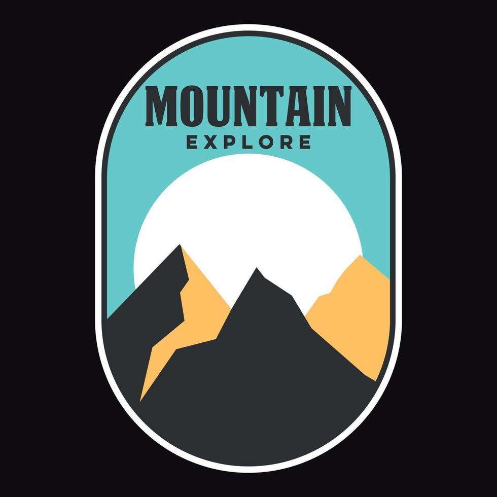 montagne aventure en plein air étiquette vector illustration rétro vintage badge autocollant et t-shirt design