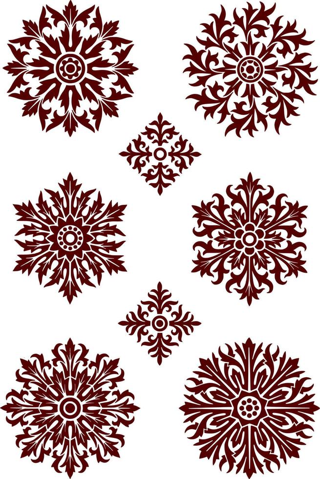 motifs floraux abstraits de la renaissance vecteur