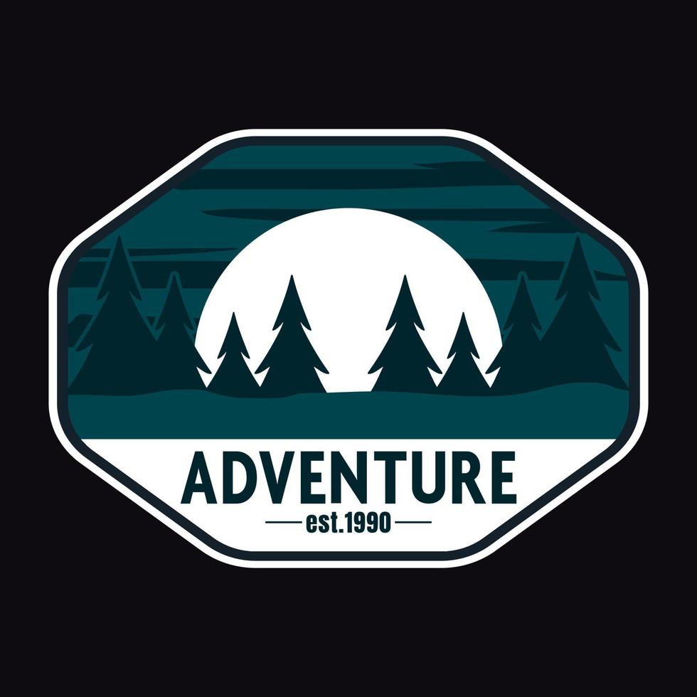 montagne aventure en plein air étiquette vector illustration rétro vintage badge autocollant et t-shirt design