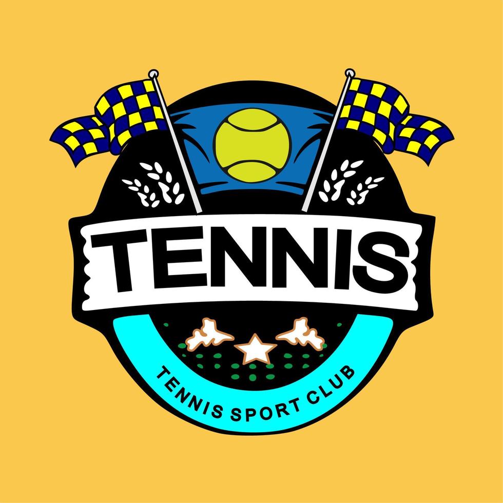 conception d'icône de logo de tennis, modèle d'insigne de sport. illustration vectorielle vecteur