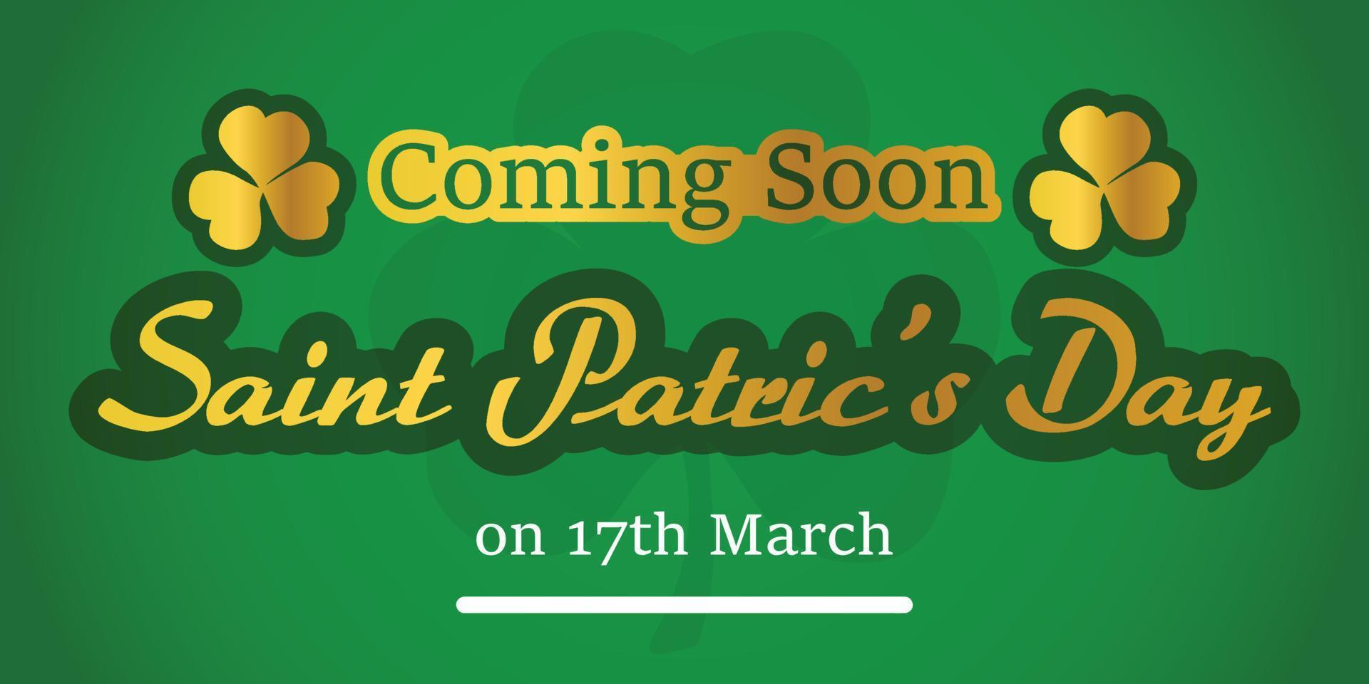 bonne illustration vectorielle de la saint patrick avec fond de feuilles de trèfle, la fête de patrick est fixée le 17 mars de chaque année vecteur