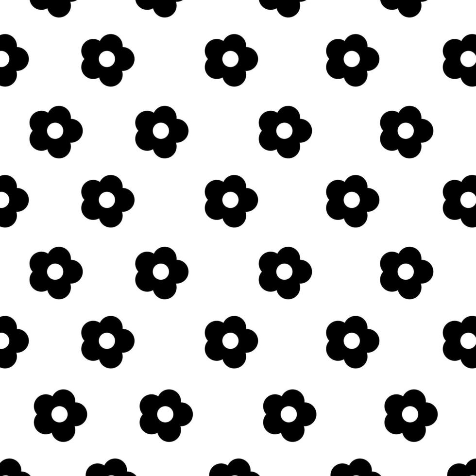 fond de motif fleur monochrome sans soudure. vecteur