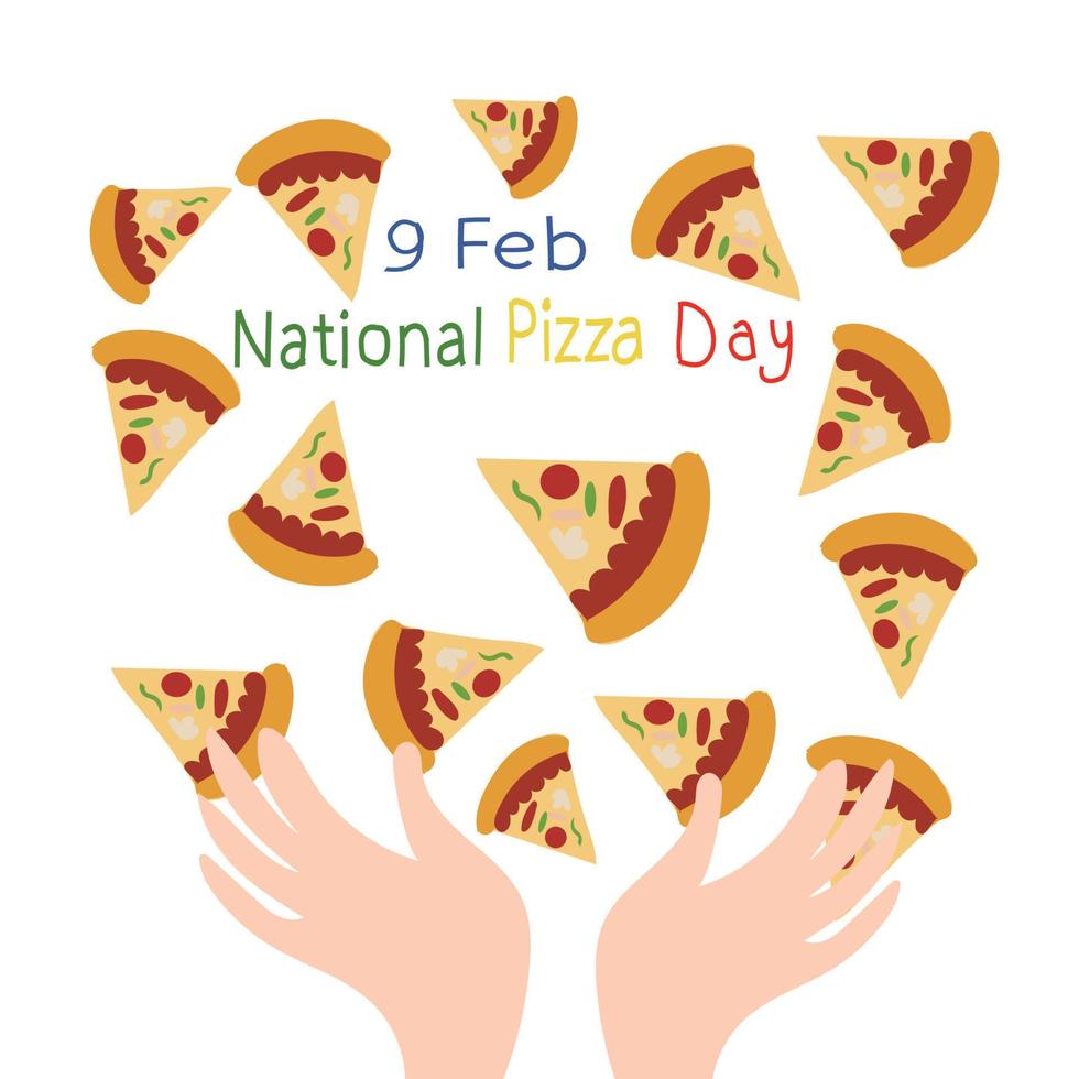 illustration vectorielle de la journée nationale de la pizza vecteur