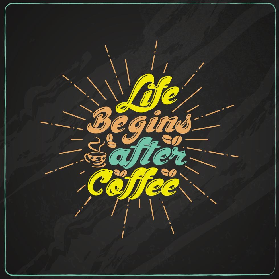 conception de t-shirt de typographie de café vecteur