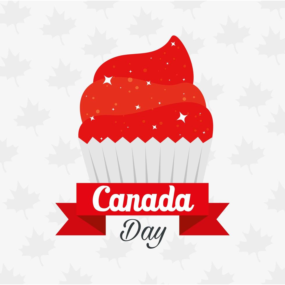 petit gâteau canadien de conception de vecteur de bonne fête du canada