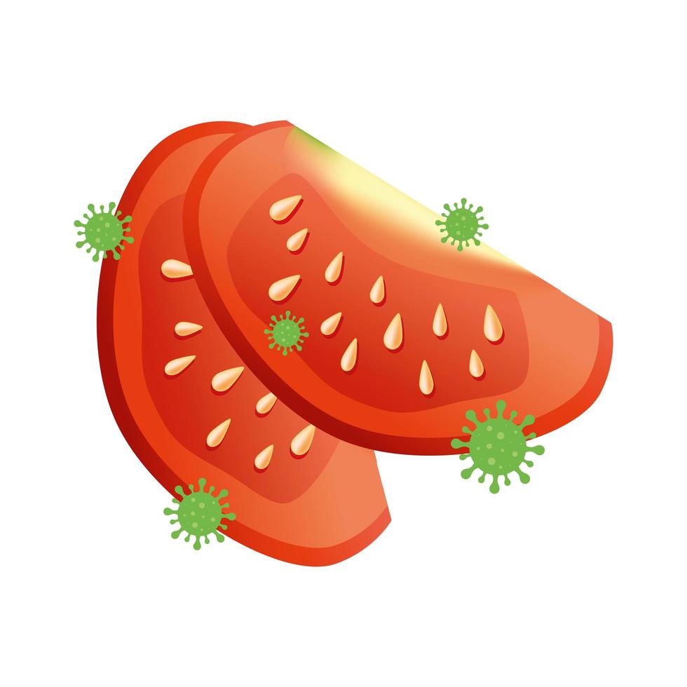 Légume de tomate avec conception de vecteur de virus covid 19