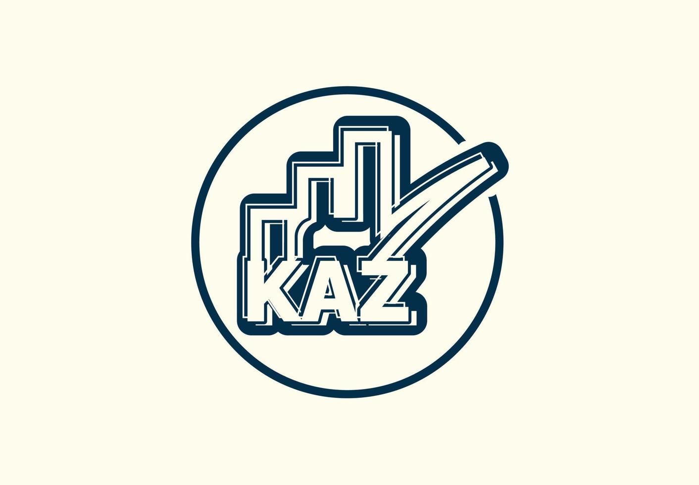 modèle de conception de logo et d'icône de lettre kaz vecteur