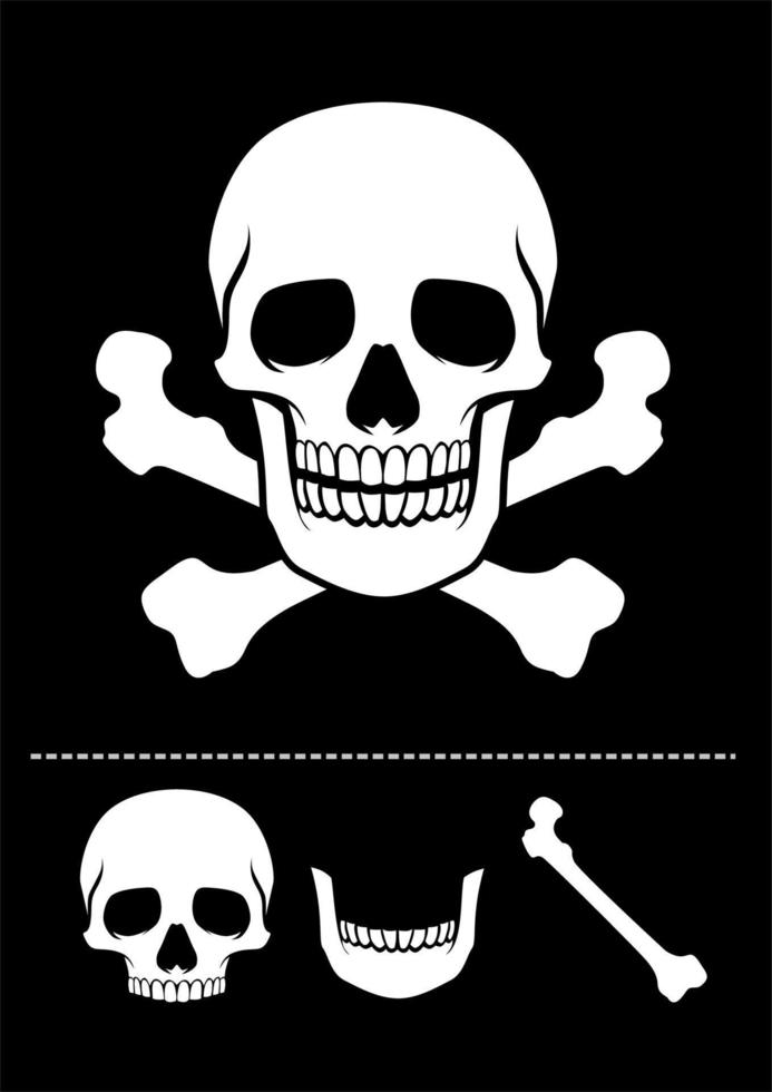 icône crâne et os croisés vecteur