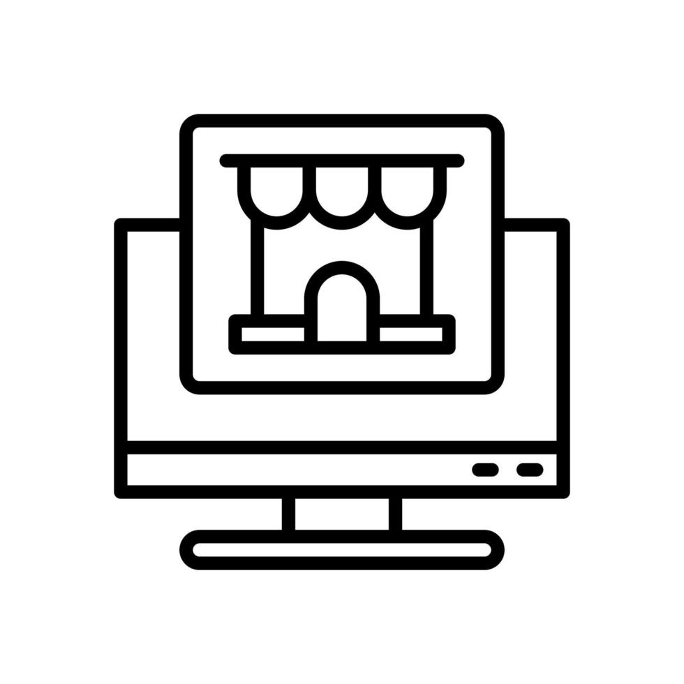icône de boutique en ligne pour votre site Web, mobile, présentation et conception de logo. vecteur