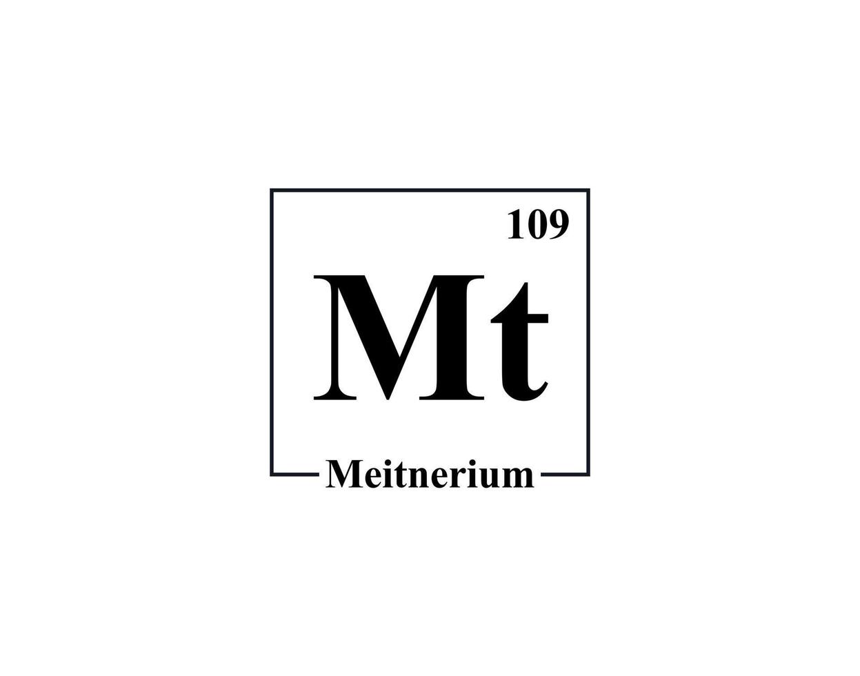 vecteur d'icône meitnerium. 109 mt meitnerium