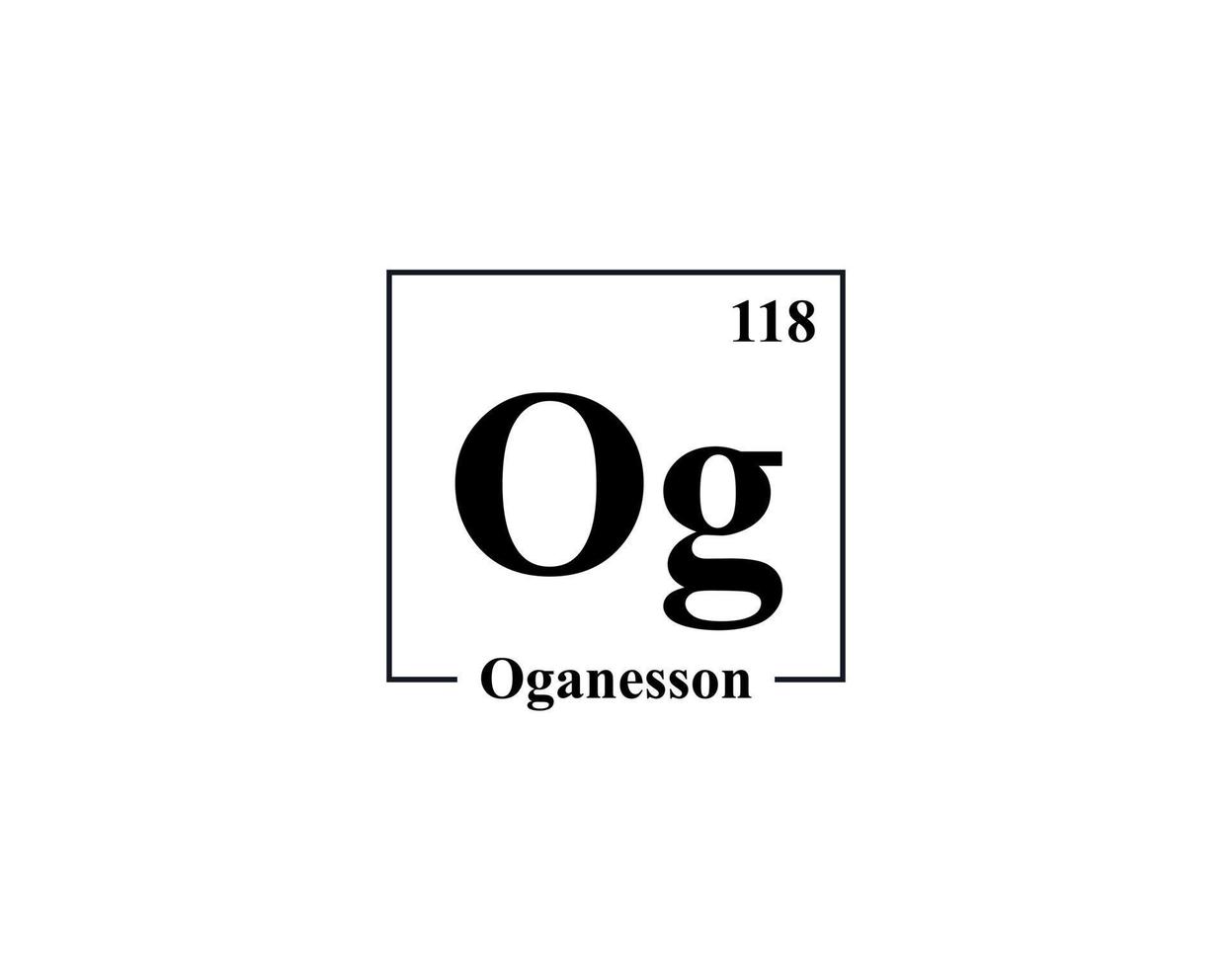 vecteur d'icône d'oganesson. 118 et oganesson