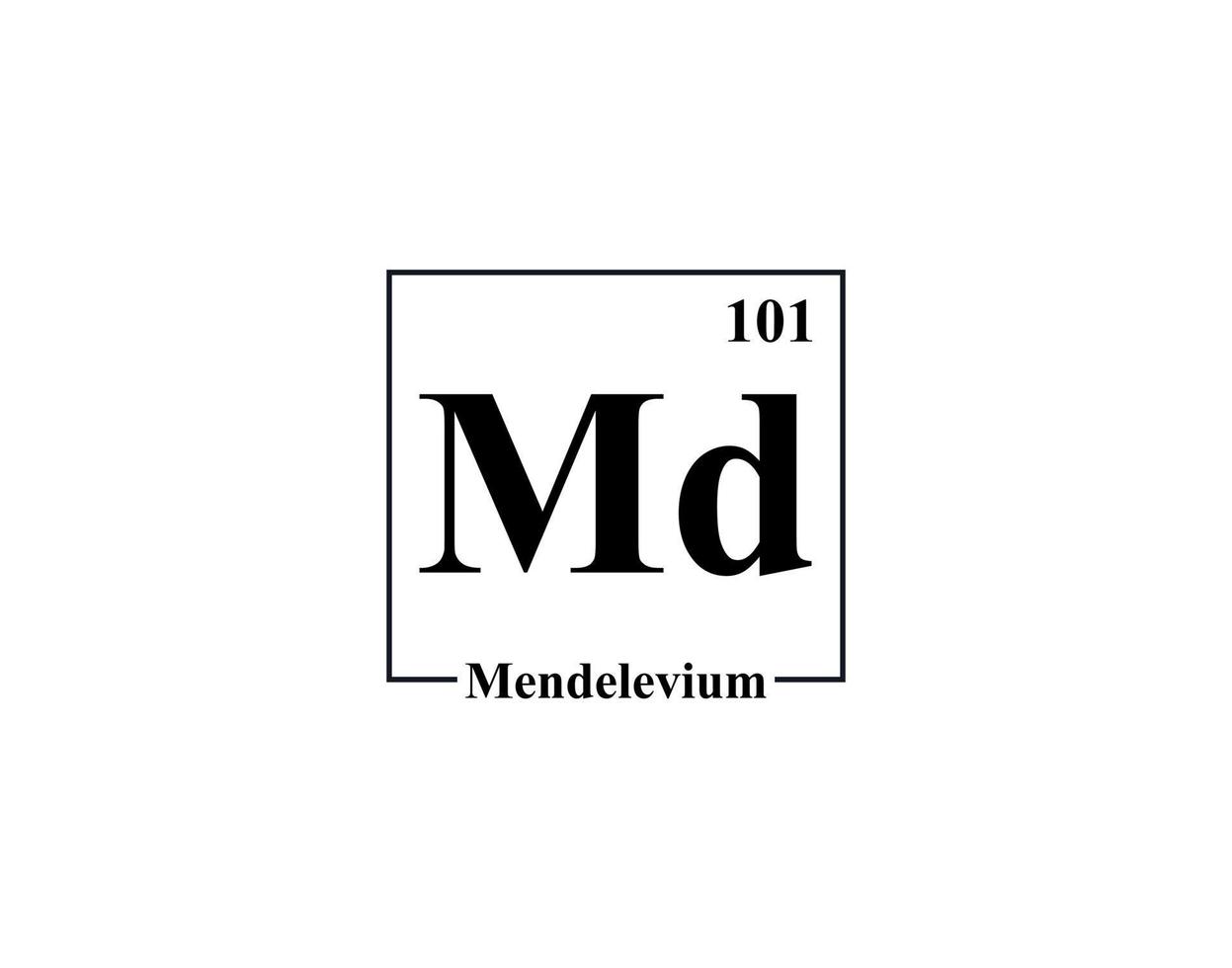 vecteur d'icône de mendélévium. 101 md mendélévium