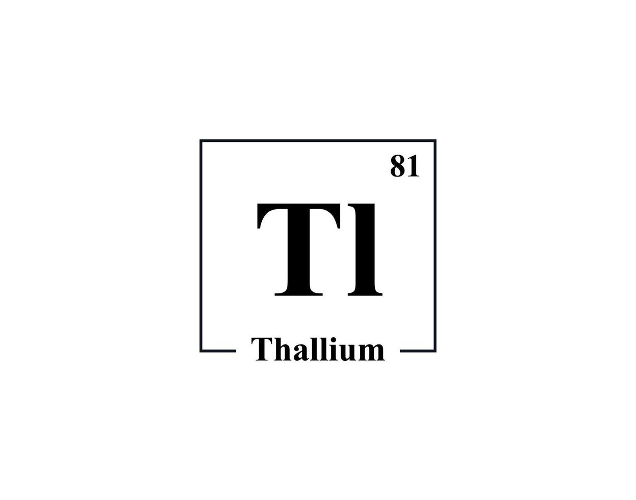 vecteur d'icône de thallium. 81 t de thallium