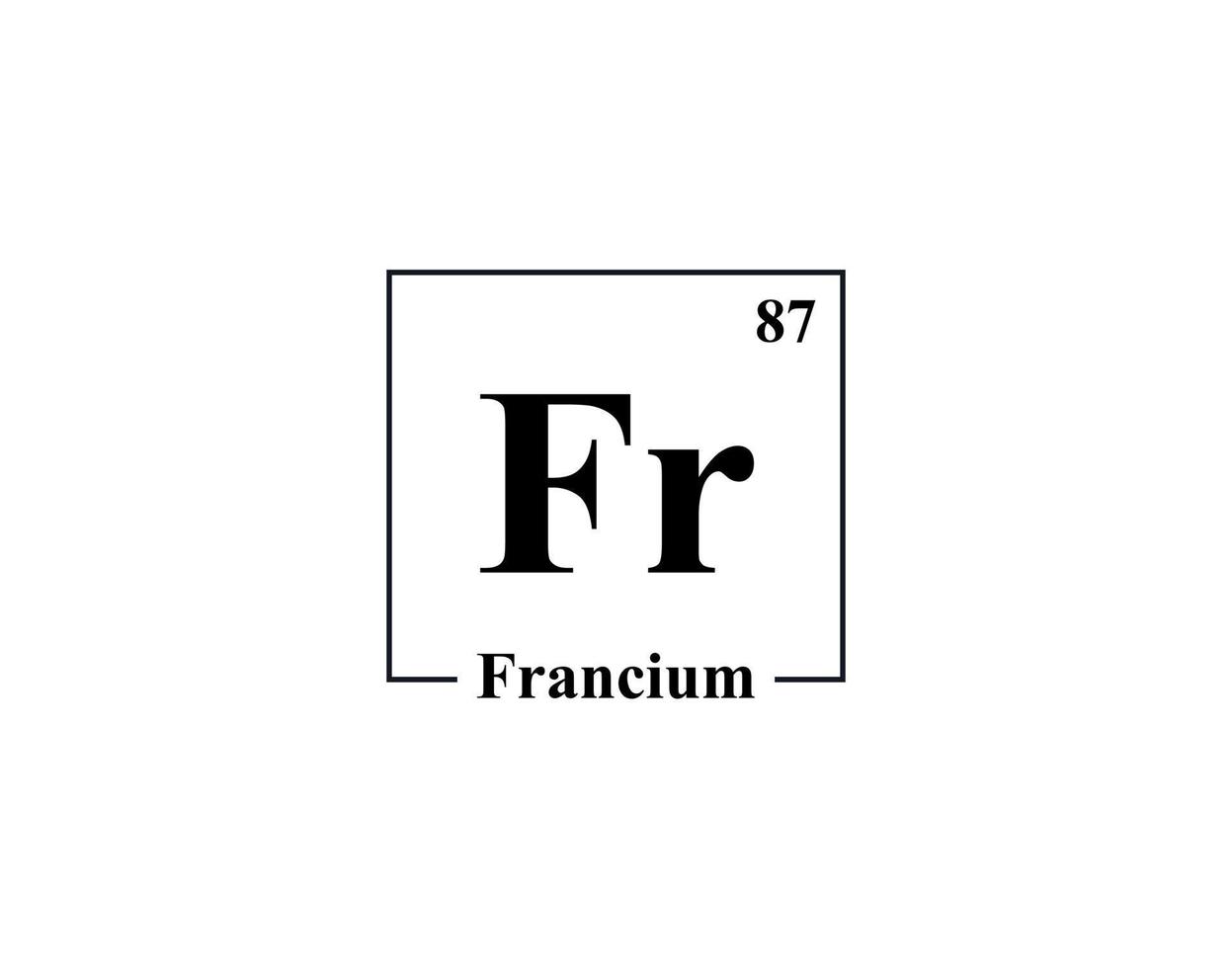 vecteur d'icône de francium. 87 fr francium