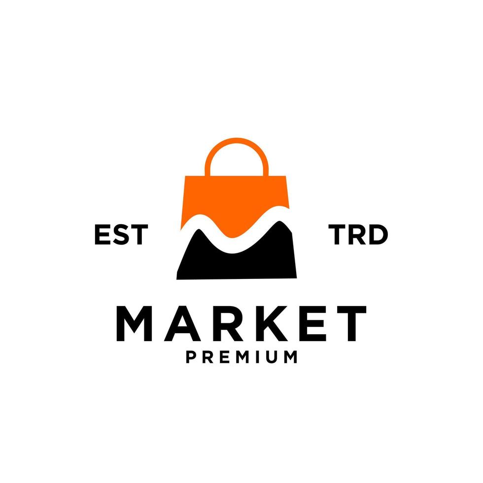 marché boutique sac initial m logo icône création vecteur
