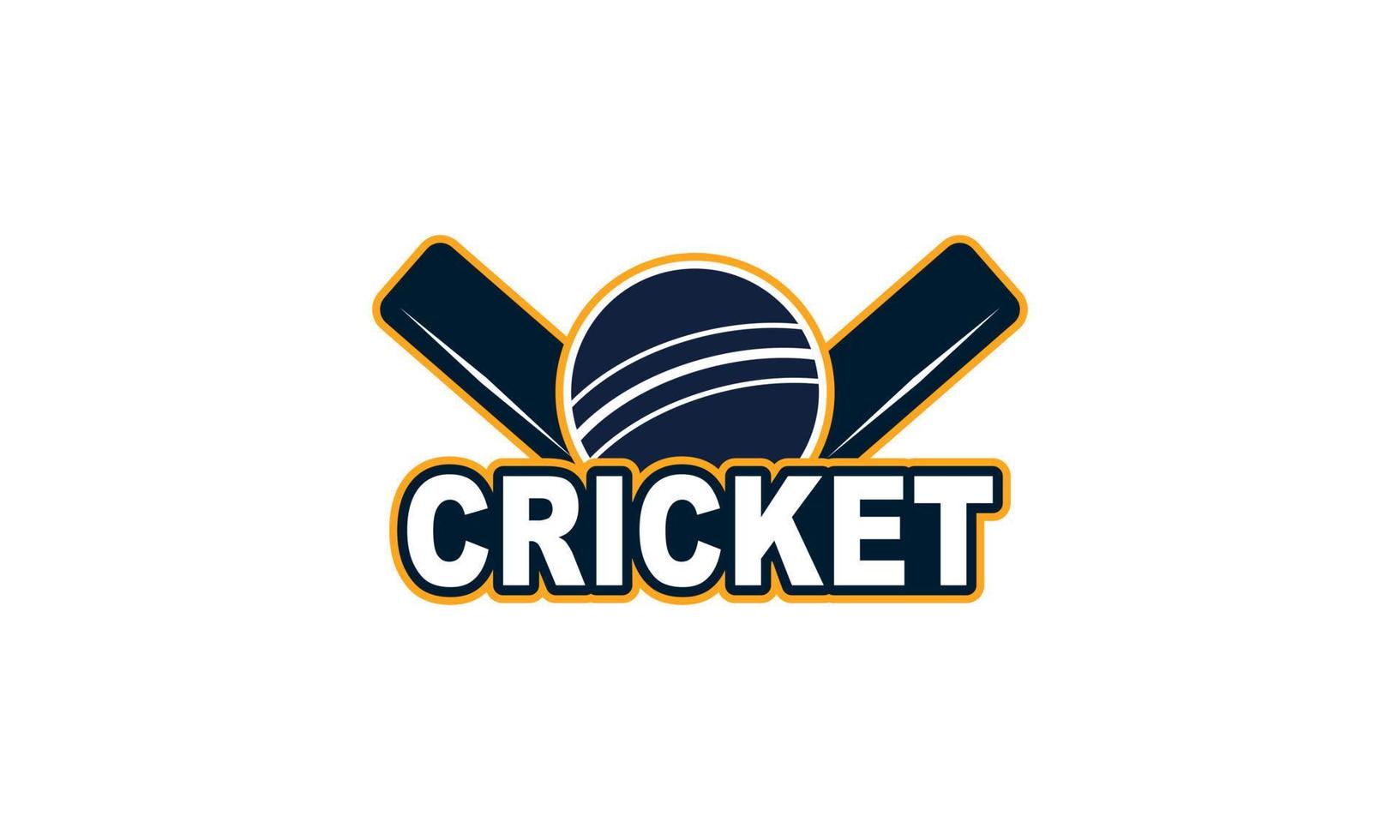 création de modèle de logo de joueur de sport de cricket vecteur