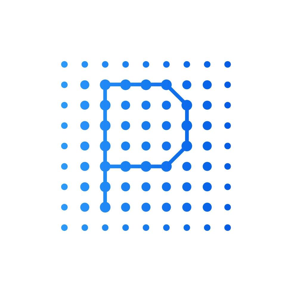 logo carré initial p points vecteur