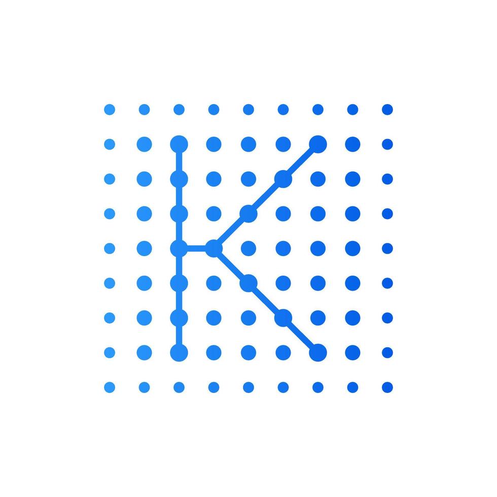 logo carré initial k points vecteur