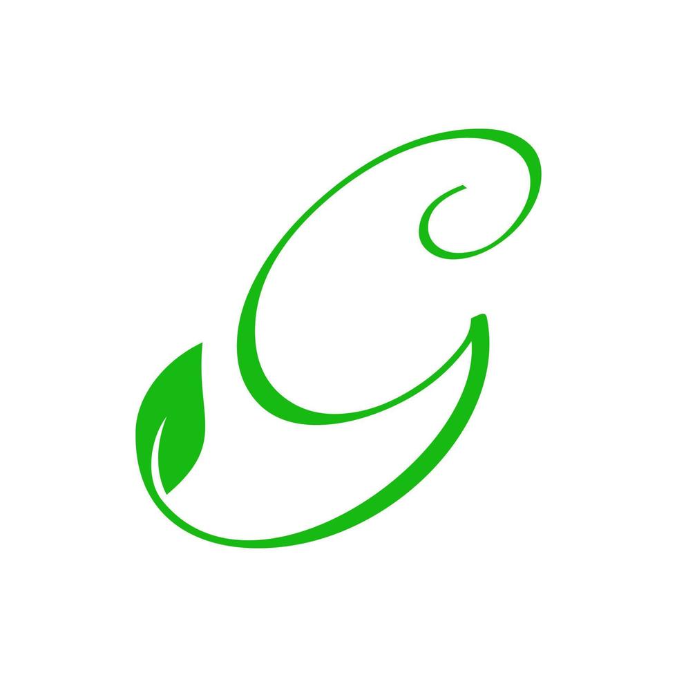 logo initial de la feuille g vecteur