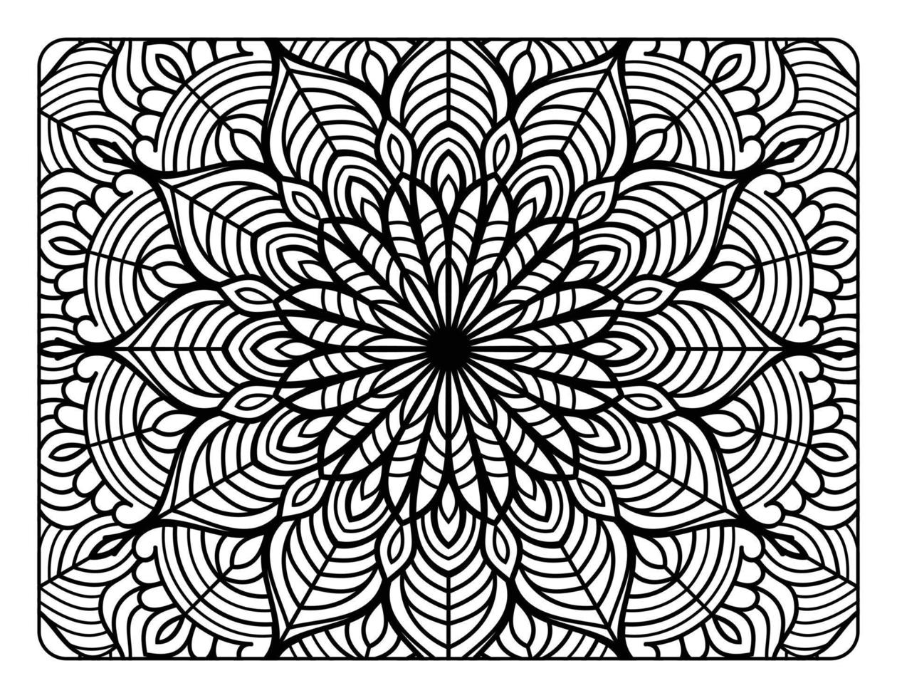 page de coloriage floral mandala pour livre de coloriage adulte, page de  coloriage mandala noir et blanc, dessin au trait doodle dessiné à la main  pour l'intérieur de la page de coloriage