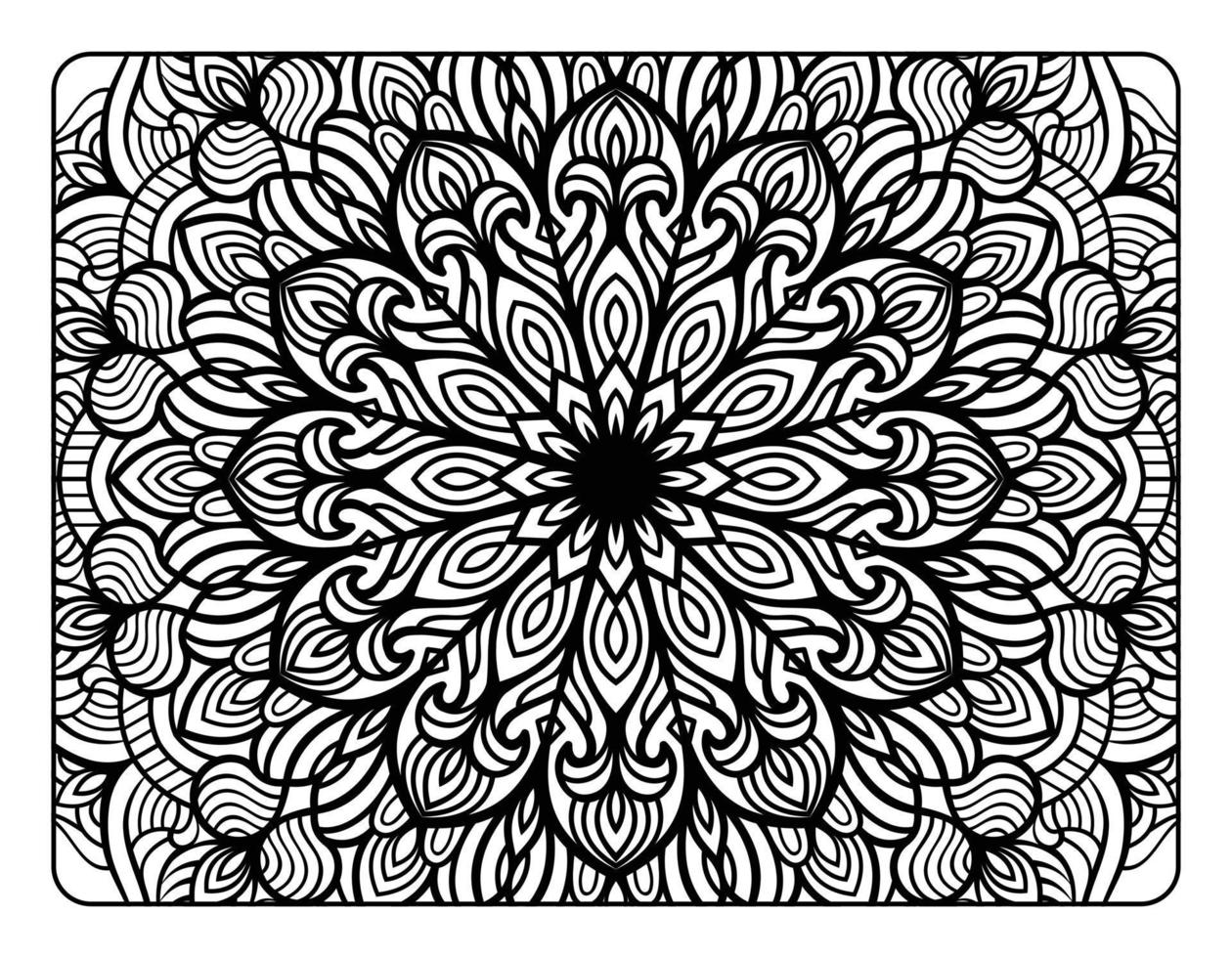 page de coloriage floral mandala pour livre de coloriage adulte, page de  coloriage mandala noir et blanc, dessin au trait doodle dessiné à la main  pour l'intérieur de la page de coloriage