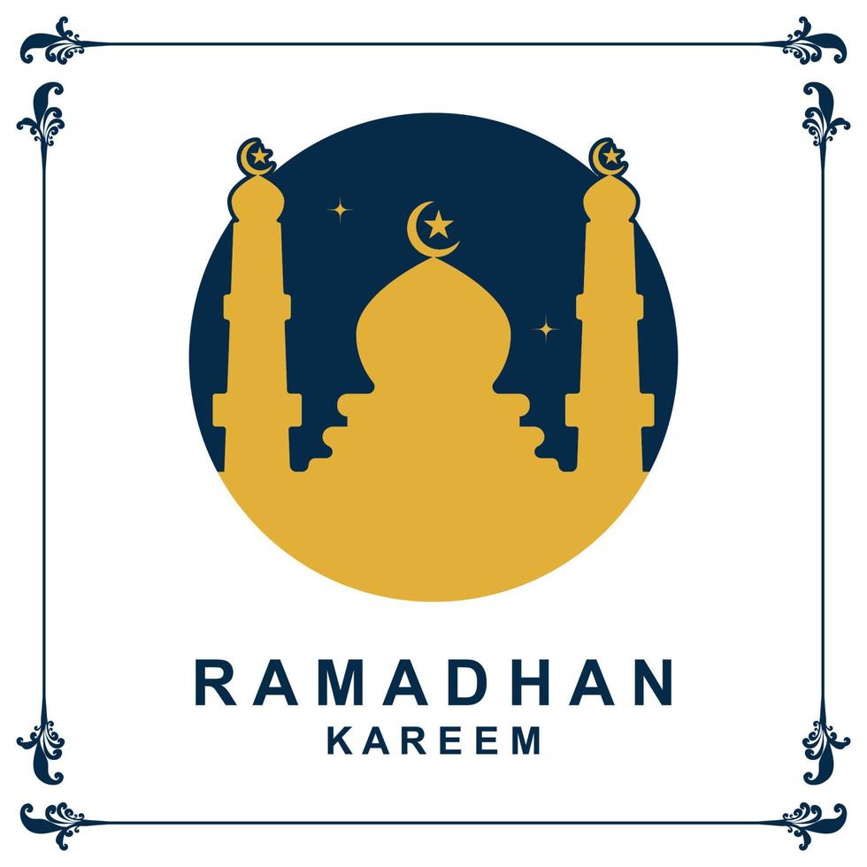 vecteur de logo ramadan, image de flyer ramadan avec illustration de modèle