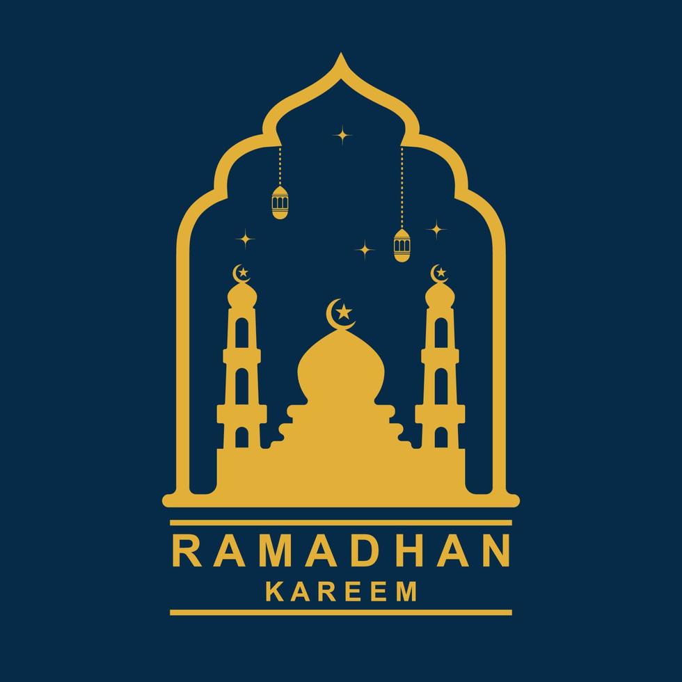 vecteur de logo ramadan, image de flyer ramadan avec illustration de modèle