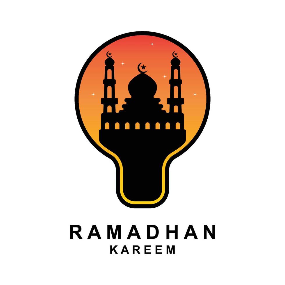 vecteur de logo ramadan, image de flyer ramadan avec illustration de modèle