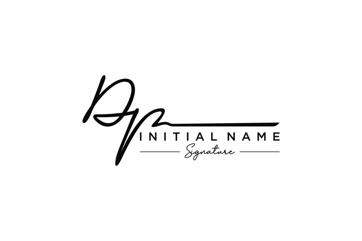 vecteur de modèle de logo de signature dp initial. illustration vectorielle de calligraphie dessinée à la main.