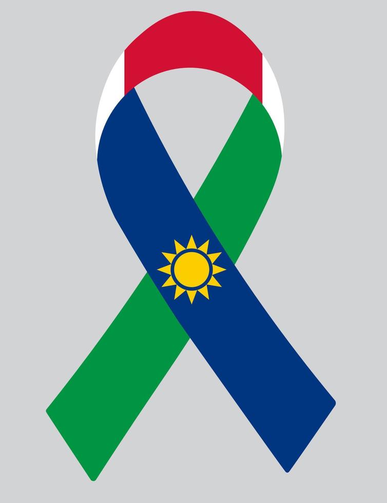 drapeau 3d de la namibie sur ruban. vecteur