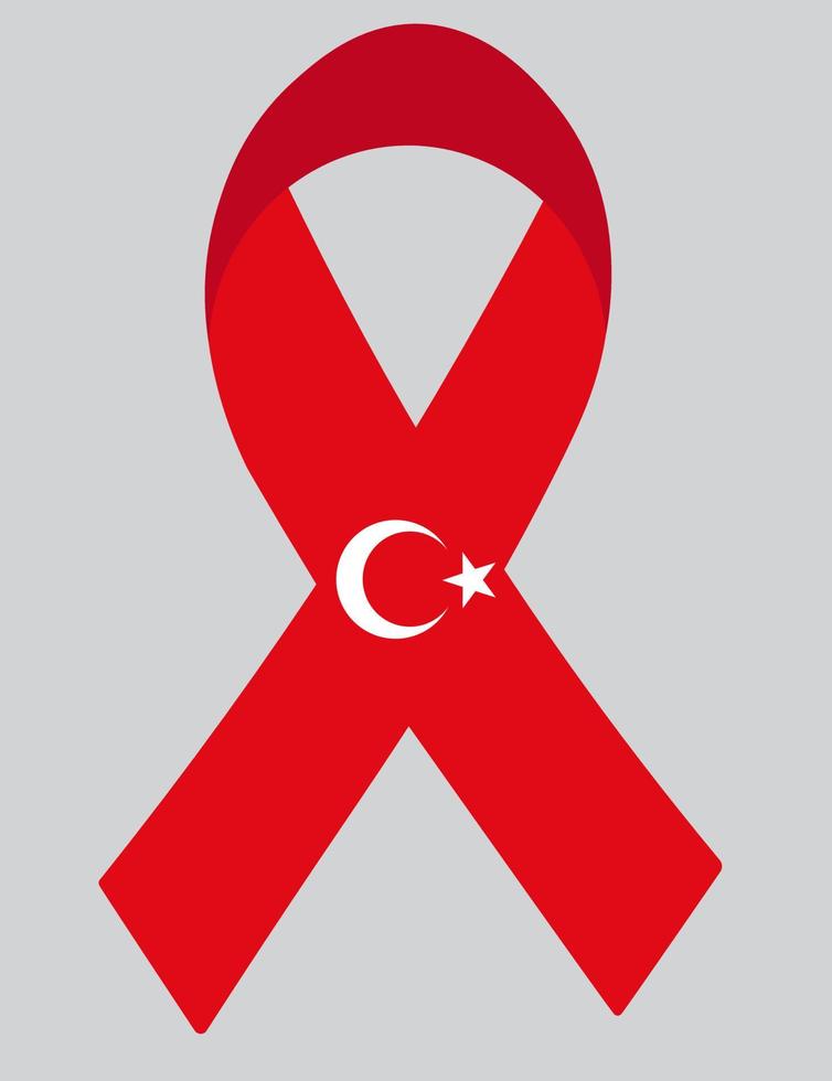 drapeau 3d de turkiye sur ruban. vecteur