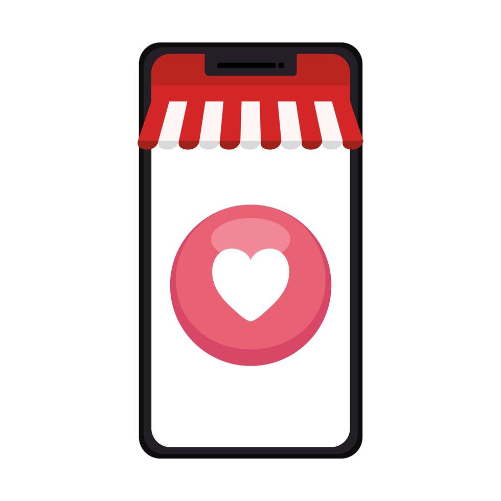 smartphone avec tente et conception de vecteur icône coeur