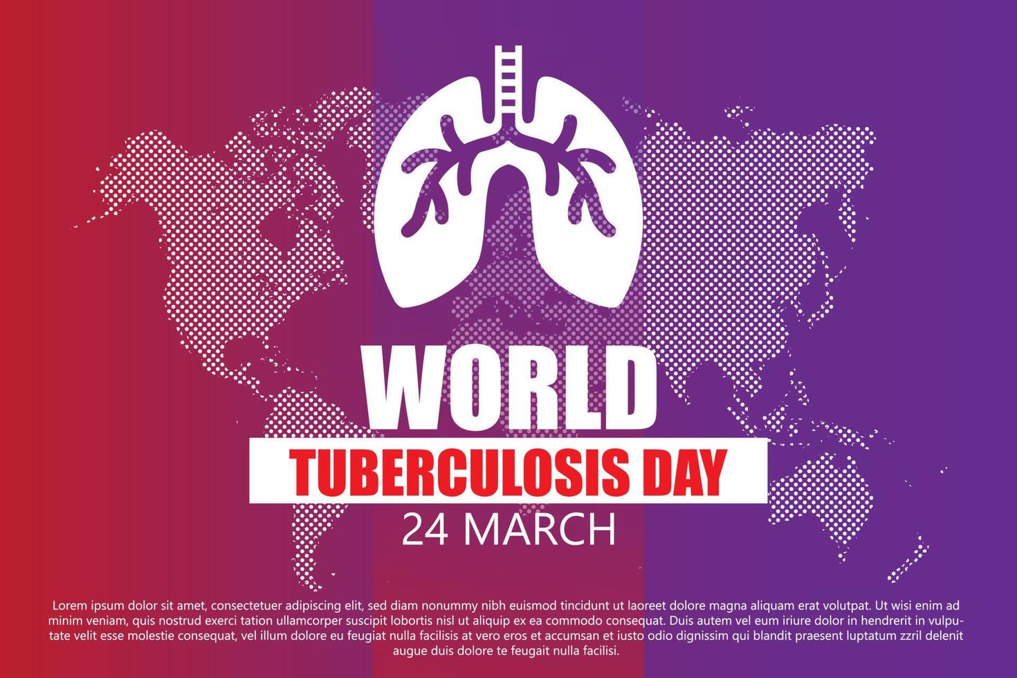 journée mondiale de la tuberculose. illustration. fond d'affiche ou de bannière vecteur